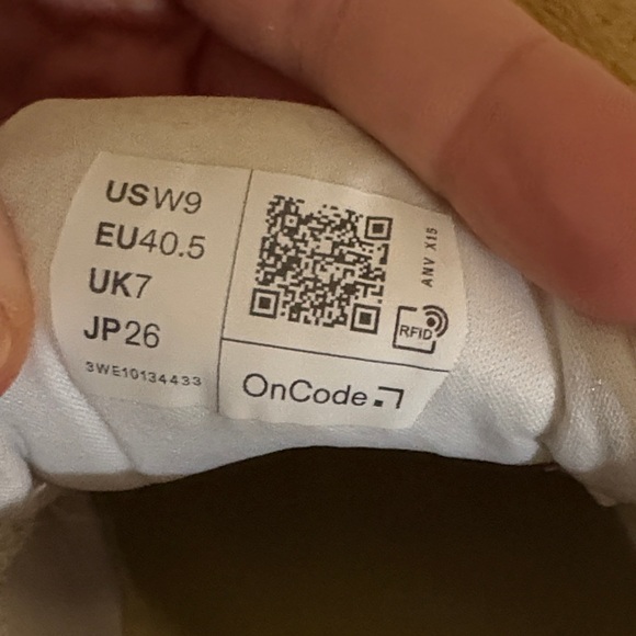 On Cloud White and Green Athletic Sneakers - Picture 3 of 6